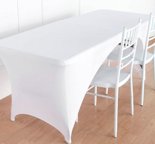 картинка Стрейч-скатерть для прямоугольного стола белая от магазина Одежда+