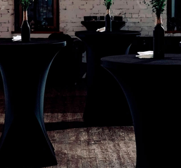 картинка Стрейч-скатерть для коктейльного стола черная от магазина Одежда+