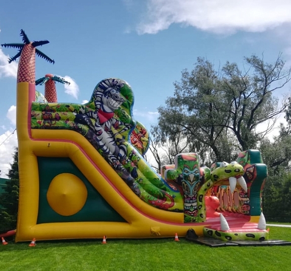 Большой батут с горкой "Акуна Матата" рис 1