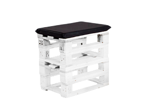 Белый пуфик из паллет