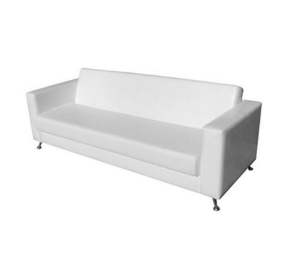 Диван Cube из экокожи трехместный белый рис 1