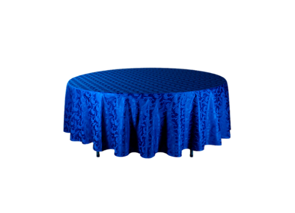 Скатерть круглая 3м синяя «Жаккард»
