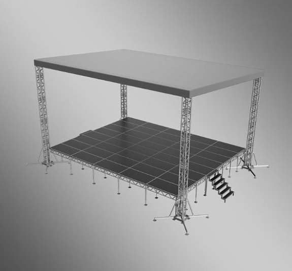 картинка Сцена односкатная 8x10 Металлик от компании Рент-Бери