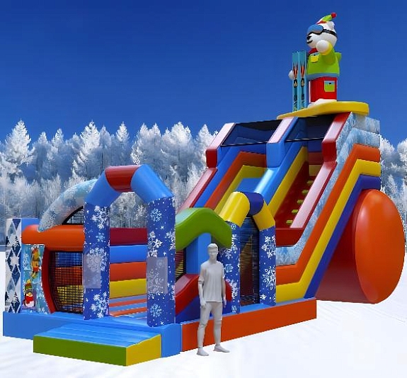 картинка Надувная горка "Мишка лыжник" от компании Рент-Бери