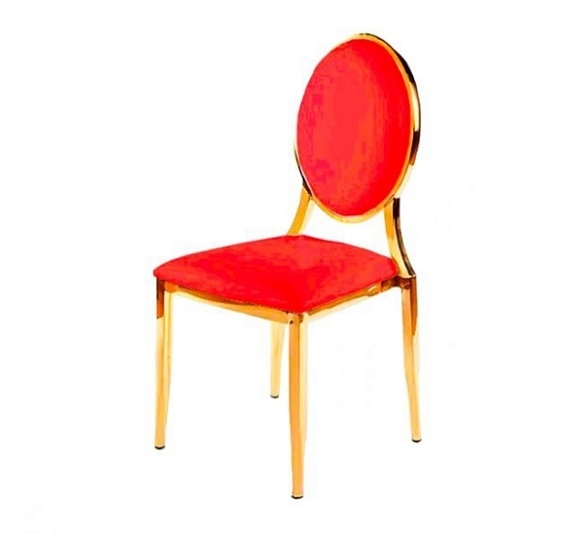 Стул Laval Gold с обивкой из красного бархата рис 1