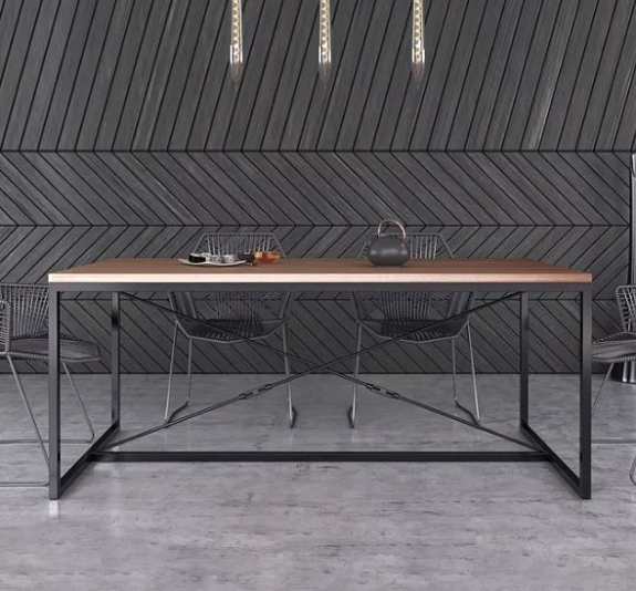 Стол деревянный LOFT Серый рис 2