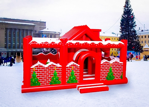 картинка Батут "Домик Санты" от компании Рент-Бери