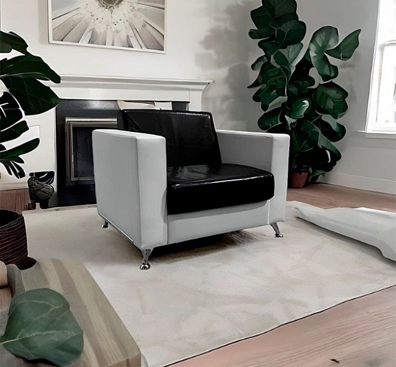 Кресло Cube черно-белое рис 3