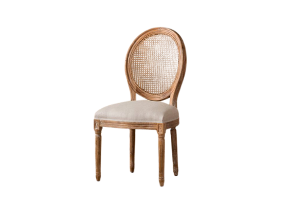 Стул Леон со спинкой из ротанга