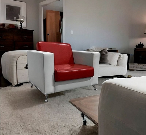 Кресло Cube красно-белое рис 3