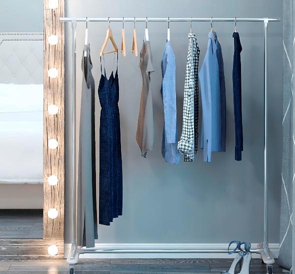 Вешало на колесах хромированное Pollax рис 4