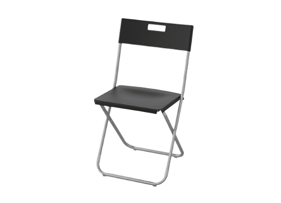 картинка Складной стул Гунде черный от компании Рент-Бери