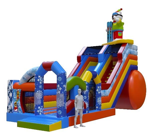 картинка Надувная горка "Мишка лыжник" от компании Рент-Бери