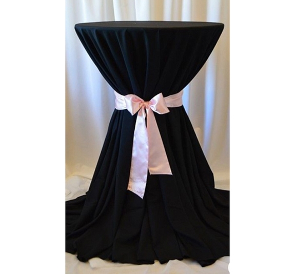 Скатерть черная круглая для коктейльного стола рис 6