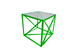 Журнальный стол Loft со стеклом зелёный