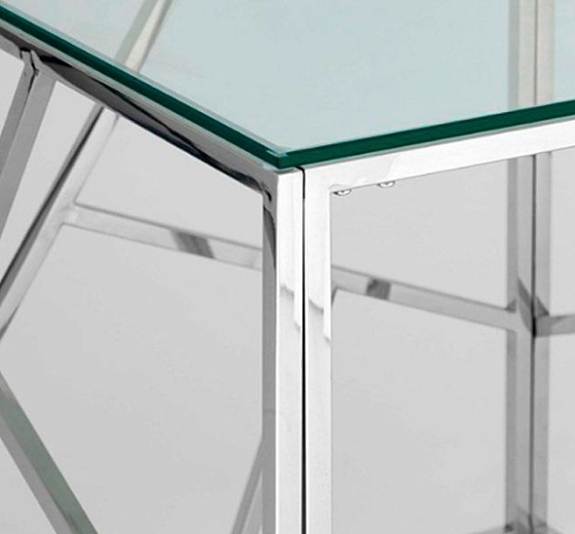 Журнальный стол Loft со стеклом белый рис 2