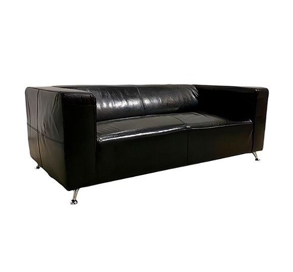Диван Клиппан кожаный черный рис 2