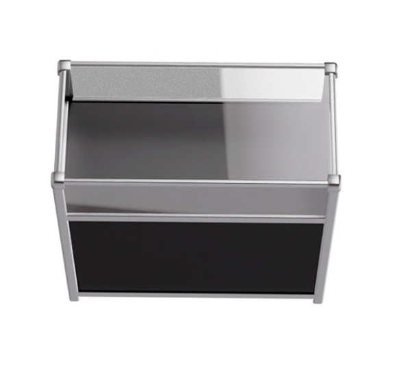 Витрина низкая прямоугольная черно-серебристая рис 2