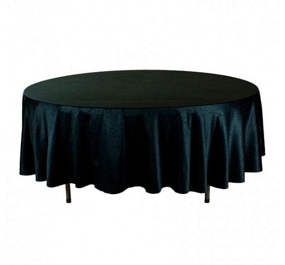 Скатерть круглая 3м черная «Жаккард» рис 1