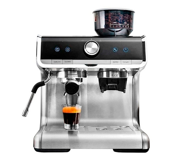 Рожковая кофемашина 1,55 кВт серебристая рис 3