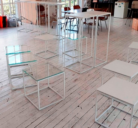 Коктейльный Стол High Cube Glass белый рис 2