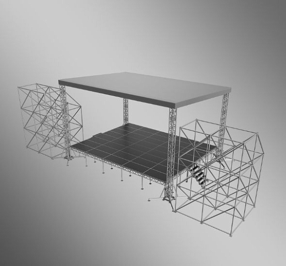 картинка Сцена односкатная 8x10 Металлик от компании Рент-Бери