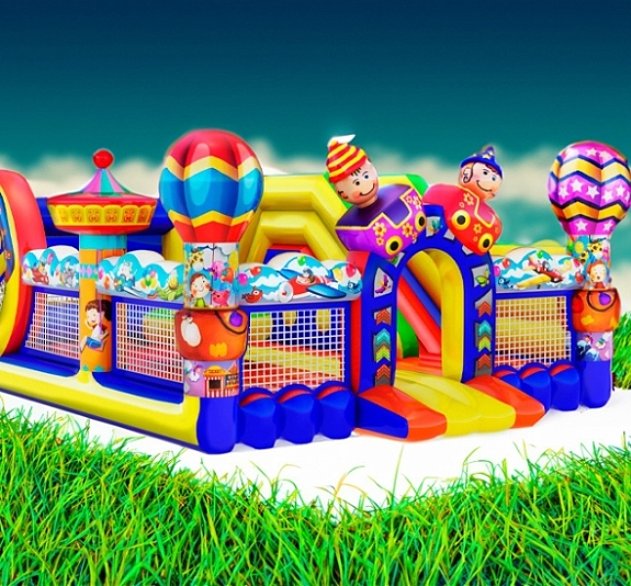 Батут с горкой и сухим бассейном "Парк развлечений" рис 3