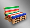 Двухместный диван Wood с разноцветными подушками рис 1