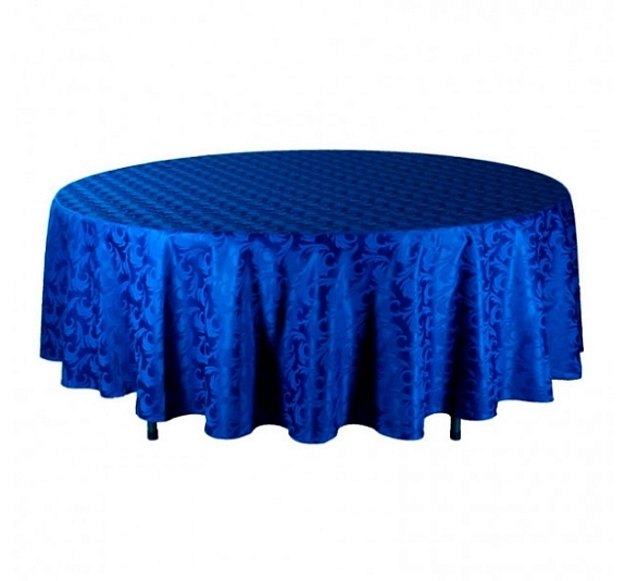 Скатерть круглая 3м синяя «Жаккард» рис 2