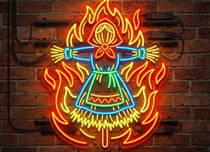 Аренда неоновой вывески «Чучело Масленицы»