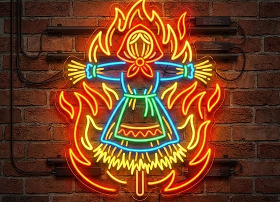 Аренда неоновой вывески «Чучело Масленицы»