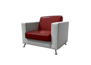 Кресло Cube красно-белое