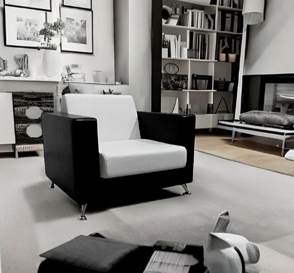 Кресло Cube бело-черное рис 3