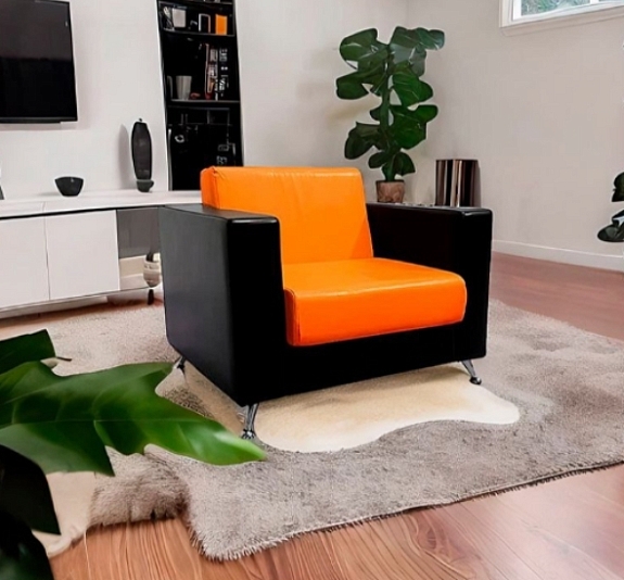 Кресло Cube оранжево-черное рис 2