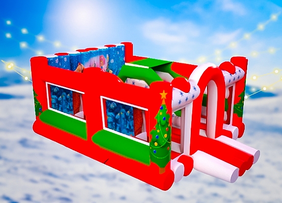 картинка Батут с горкой "Новогодняя сказка" от компании Рент-Бери