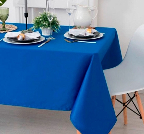Скатерть прямоугольная синяя «Жаккард» рис 2