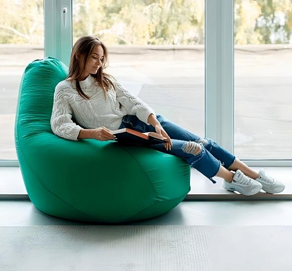 картинка Пуф кресло-мешок темно-зеленый от компании Рент-Бери