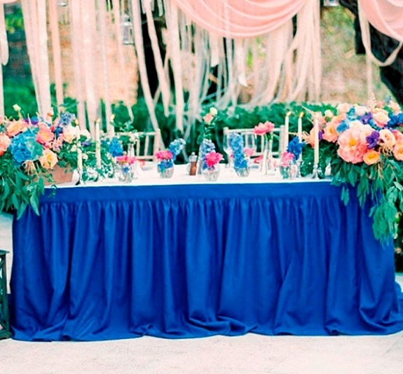 картинка Фуршетная юбка 5,6м синяя от компании Рент-Бери