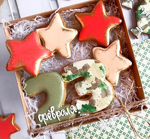 Роспись пряников 23 февраля рис 3