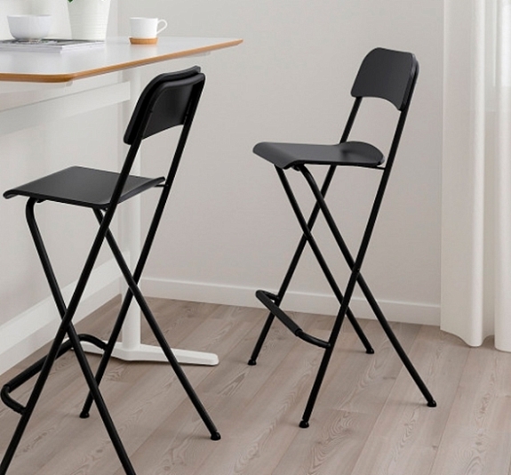 Стул барный складной Франклин чёрный рис 1