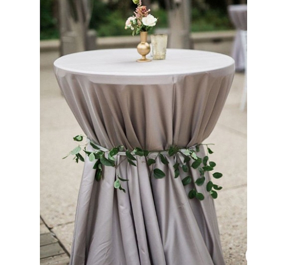 Скатерть серая круглая для коктейльного стола рис 3