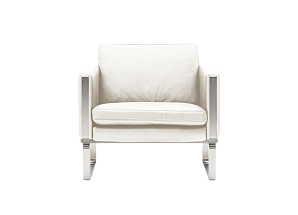 Кресло мягкое белое из экокожи