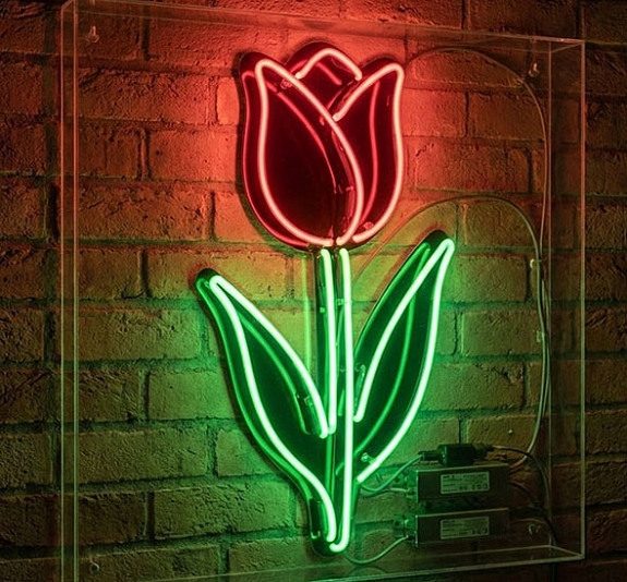 Неоновая вывеска «Тюльпан» в аренду рис 2