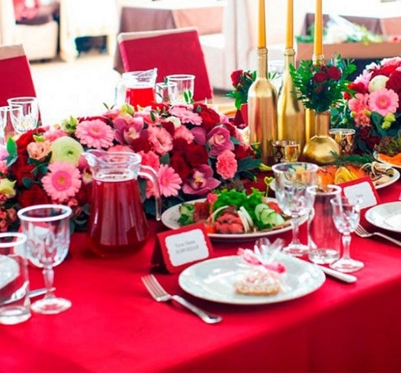 Скатерть прямоугольная 1,4-2,4м бордовая рис 1