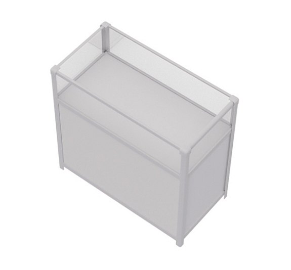 Витрина низкая прямоугольная белая рис 3