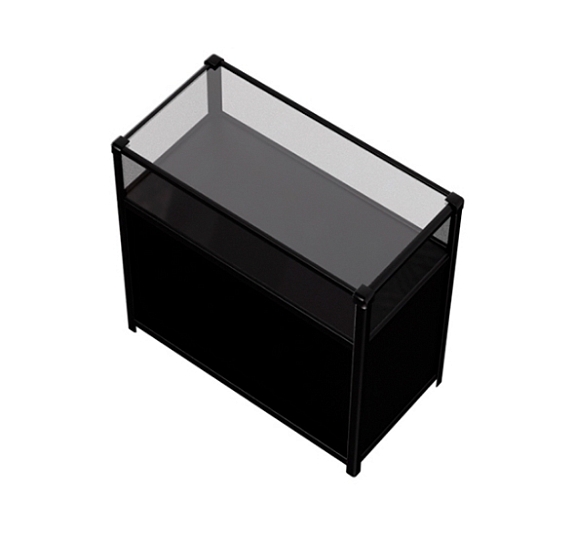 Витрина низкая прямоугольная черная рис 3