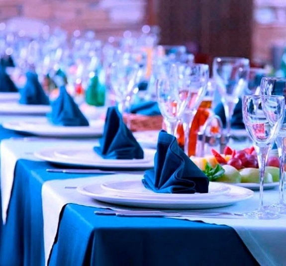 Скатерть прямоугольная синяя рис 3