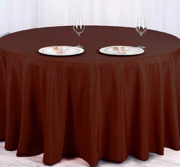 Скатерть круглая 3,2м шоколадная рис 3