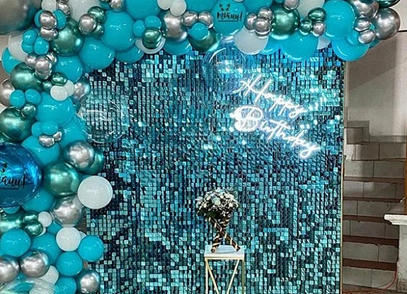 Фотозона Пайетки бирюза