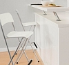 Стул барный складной Франклин белый с серыми ножками рис 3